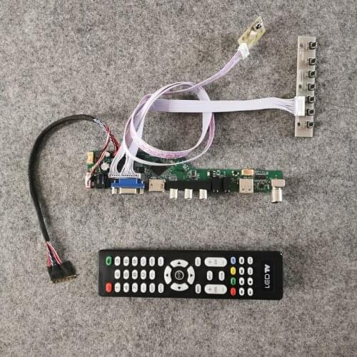 Kit VGA USB AV 40-Pin LVDS Fit B140XTN01/B140XTN02/B140XTN03/B140XTN06 monitor 1366*768 60Hz WLED controller board screen