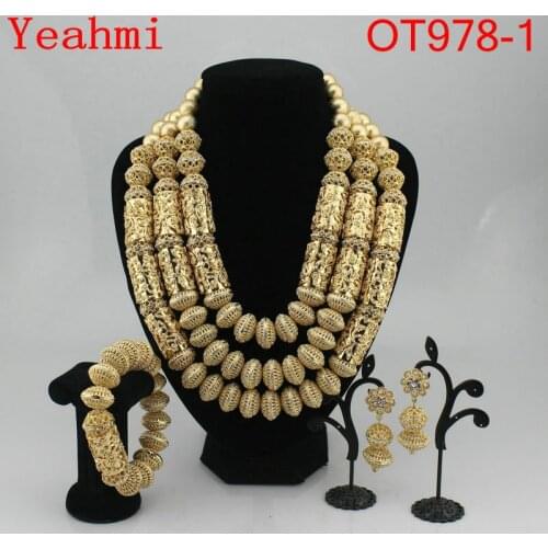 Burgundy Beaded African Costume Jewelry Set Luxury Wine Burgundy Dubai Bridal Women Jewelry Set OT978-1
