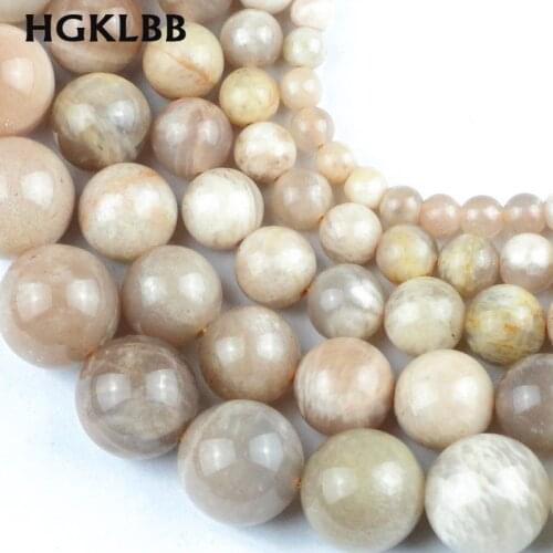 HGKLBB Natural Sun Stone Round Loose Spacer Beads For Jewelry making 6/8/10/12MM 15'' DIY Women Bracelet necklace Accessories