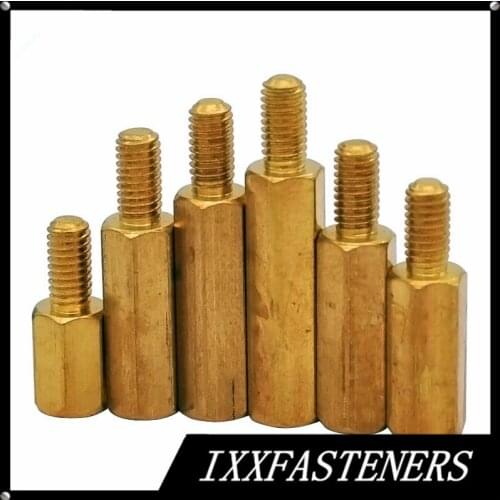 10PCS M2*L+3mm M2.5*L+6mm Male Female Hex Head Brass Spacing Screws Threaded Pillar PCB Computer PC Motherboard StandOff Spacer