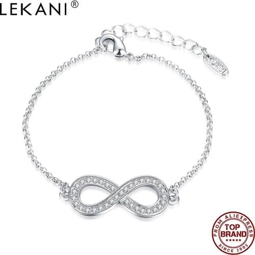 LEKANI Charm Bracelets For Women Geometric 8 Shapes White Female Bracelet Engagement Fashion Jewelry Recommend New Arrival