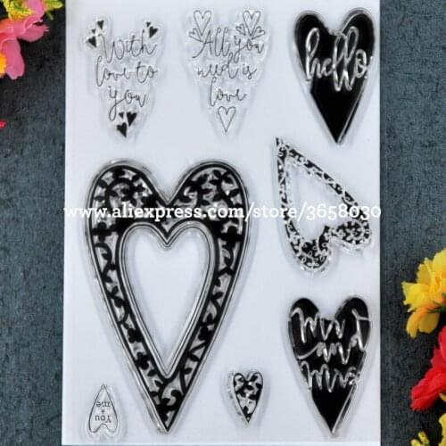 LOVE Heart mr. mrs Scrapbooking DIY photo cards rubber stamps clear stamps transparent stamp 10.5x14.8cm 8101578