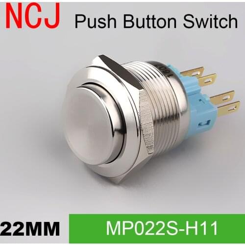 NCJ 22mm Metal Push Button Switch IP67 Maintained Alternate Latching & self-reset Momentary Reset