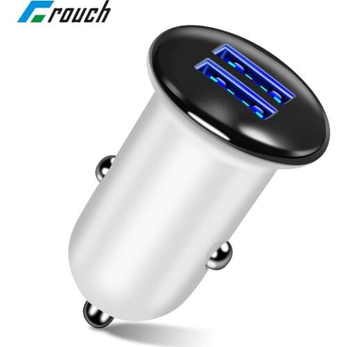 Crouch LED Dual USB Car Charger Adapter 2.1A Metal Car-Charger Mobile Phone Car USB Charger car-charger for Samsung S8 Iphone 7