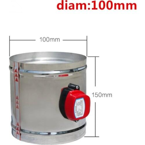 Stainless steel electric air damper valve air duct motorize check valve 51/63/76/100/110/125/150/160/200mm 220V Air damper valve