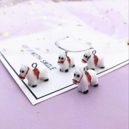 ZALEBABA NEW 20*20mm resin pony Charms earrings resin pendant DIY decoration pendant keychain charms for DIY decoration gift