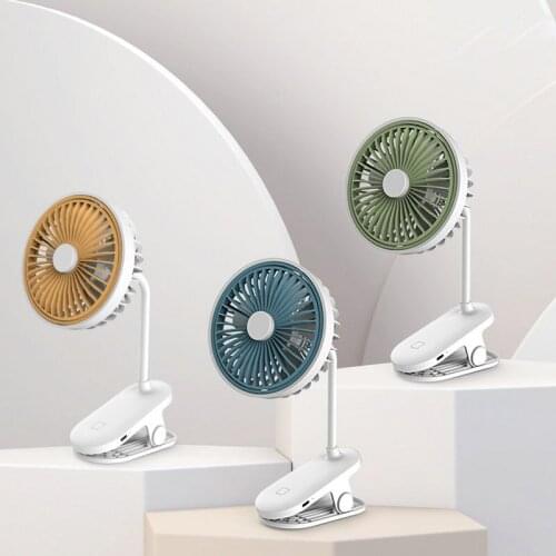 New Baby Carriage Small Fan Desktop Portable Student Dormitory Fan USB Charging Clip Fan