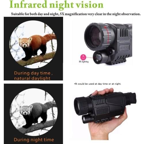 P1S Hunting Monocular Video recorder Digital Night Vision Monoculars Full Dark 150m with DVR 5X Zoom Night Vision Device