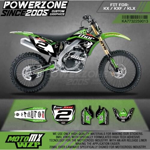 PowerZone Custom Team Graphics Decals 3M Stickers Kit For Kawasaki Sticker Decal 2013-2016 KX250F 13