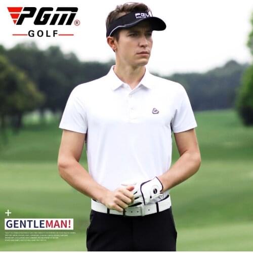 PGM Men Golf Shirts Short Sleeve Golf Shirt Male Breathable Leisure Shirts New Style Sports Training Tees D9120