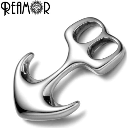 REAMOR 316L Stainless steel Anchor Connectors Charms Fit Men Bracelet & Necklaces Pendant Jewelry Making Findings Wholesale