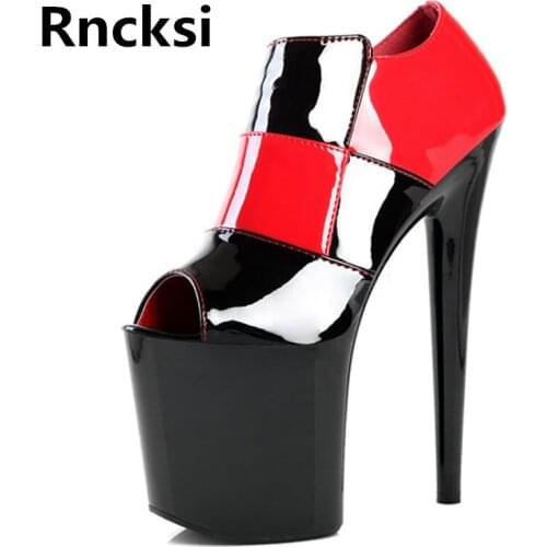 Rncksi Sexy Dance Shoes 20cm High Heels Sandals 10cm Platform Designer Summer Women Shoes Open Toe Ladies Sandals Fashion