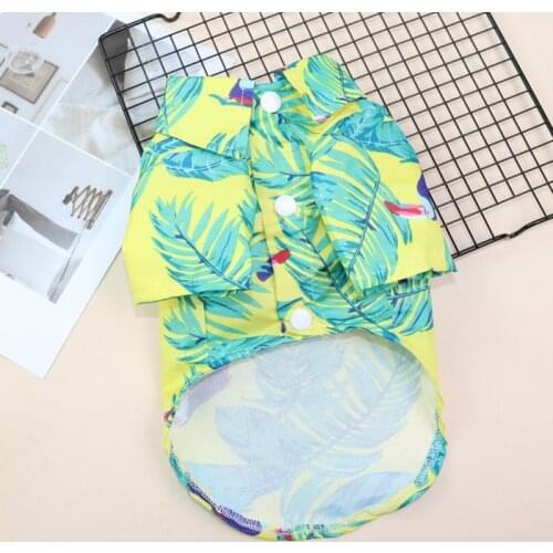 Dog Shirts Hawaii Style Dog Clothes Cotton Shirts Pet Puppy T-Shirt For Small Medium Dogs Cat Coconut Tree Printed Clothing
