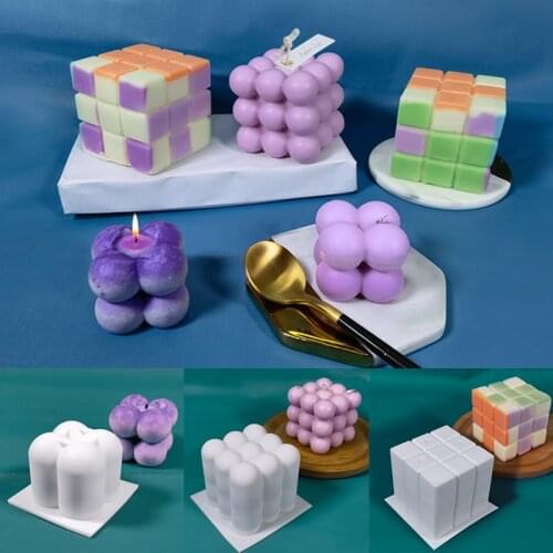 Silicone Mold 3D Rubiks Cube Fondant Cake Mould DIY mousse candy chocolate cake decorating mold candle making supplies