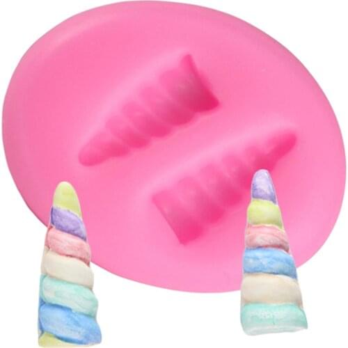 Unicorn Horn Silicone Molds Cupcake Topper Fondant Mould Baby Birthday Cake Decorating Tools Candy Polymer Clay Chocolate Moulds