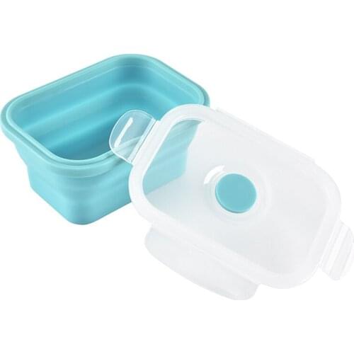 Foldable Silicone Lunch Box Microwave Lunch Bento Box Food Storage Container