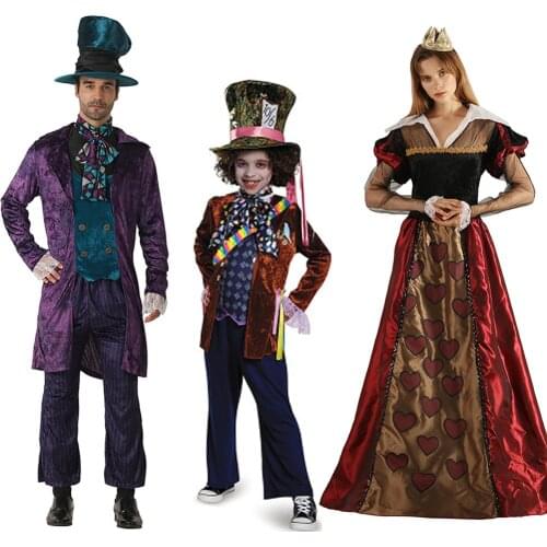 Snailify alice in wonderland costume Boys Mad Hatter Costume Family Halloween Cosplay Alice Through The Looking Glass Cosplay