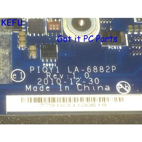 KEFU STOCK, PIQY1 LA-6882P REV :1.0 Laptop Motherboard for Lenovo Ideapad Y570 Notebook PC ,GT555 1GB ,fit i3 i5 i7 ,fully test
