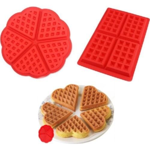 Waffle Silicone Mold Home DIY Square Heart Shape Waffle Muffin Cake Mold Waffle Biscuit Making Tool Kitchen Baking Supplies