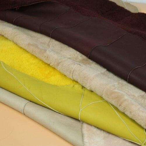 High-Grade real wool fur integrated leather stitching threads thin wool dry liner warm fur fabric for sewing