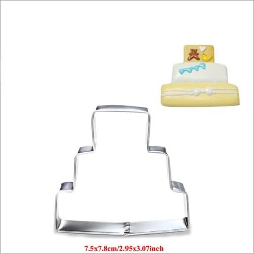 1pcs Cookware Wedding Cake Stainless Steel Cookie Cutter Biscuit Mold Cupcake Decorating Tools Pastry Shop Kitchen Dinning Bar