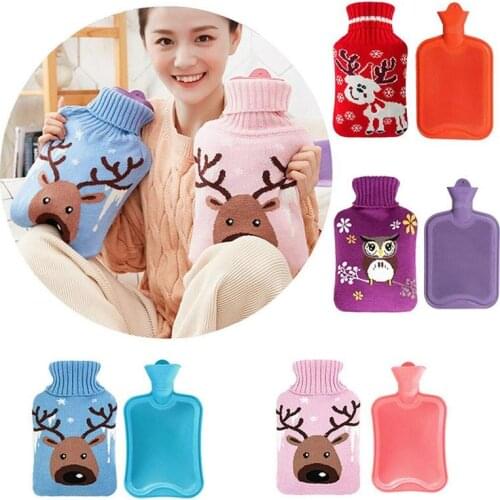 1PC 800ML Hot Water Bottle With Knitted Sets Water-filling Female Abdominal Warmer Hand Foot Care Warmer Winter Accessories