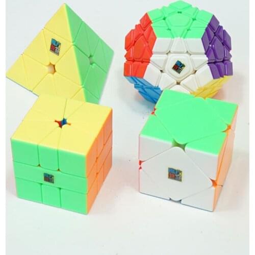4 Pcs/Set MoYu Cubing Room Magic Cube Set Strange-shape Triangle XieZhu SQ-1 WuMoFang Professional Cubes Funny Toys for Children