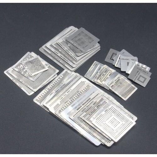 47pcs/set Direct Heat Reballing Universal Directly Stencils For Game Console PS3 CPU PS4 GPU XBOX CXD WII