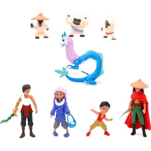 8pcs/Set Raya and The Last Dragon Figure Doll Action Toys 4-15cm Mini Disney Figuras Model Kawaii Anime Kids Girl Gift Birthday
