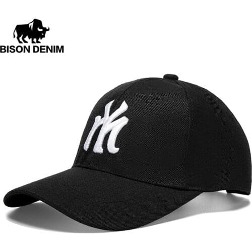 BISON DENIM Unisex Summer Fashion Baseball Cap Cotton Pure Color Wild Spring Autumn Visor Caps Adjustable Hats High Quality