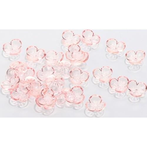 Flower Beads 10mm Acrylic Loose Spacer Beaded Transparent Color For Jewelry Making Accessories DIY Bracelet Necklace Decoration
