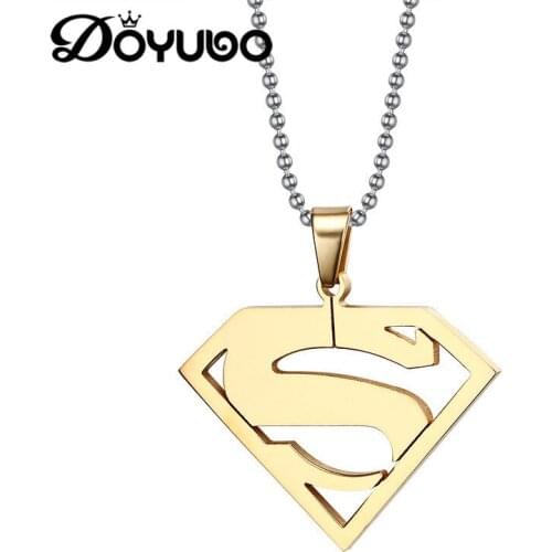 DOYUBO Punk Style Mens Stainless Steel Super Men Pendant Necklace With 60cm Chains Male High Quality New Fashion Jewelry DC016