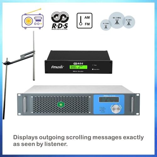 FU-1000C 2U 1000W FM Radio broadcast Transmitter +RDS Encoder+30M RF Cable+1Bay/TWO Bay/Four BayDV2 Dipole Antenna 30m cable Kit