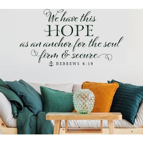 Christian Scripture Nautical Wall Decal We have this hope as an anchor for the soul Hebrews 6:19 Vinyl Home Decor Stickers Z237