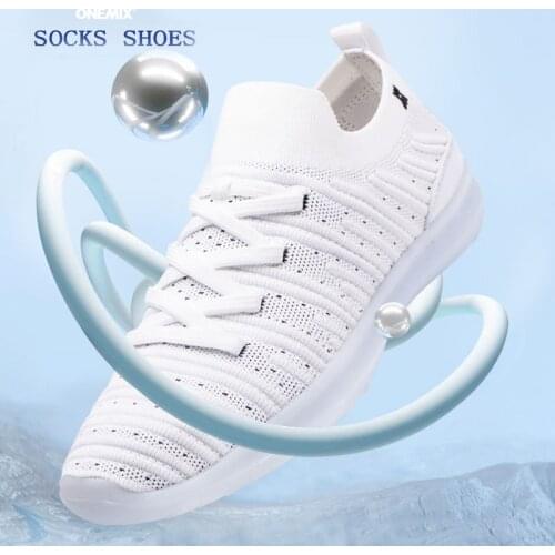 ONEMIX Running Shoes Outdoor Fitness Lightweight Jogging Walking Shoes Breathable Comfort Anti-Slip Shoes Slip-on Men Sneakers