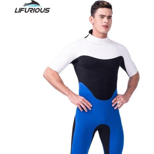 LIFURIOUS Sports Free Diving Wetsuit Neoprene Short for Men Swimsuit Swimwear Beach Clothes Breathable Soft patchwork wetsuits