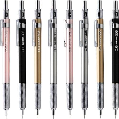 Sakura Mechanical Pencils 0.3mm 0.5mm Anti-break Core Professional Drawing Pencils Metal Holder XS-303 XS-305