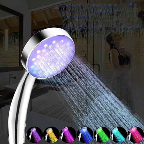 Fashion Shower-Head Changing Thread Colorful Solid LED Color Light 7 Batteryless Illuminate 8 22cm Bathroom 66inch Automatic