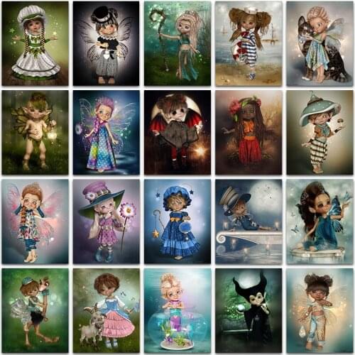 5D DIY Diamond Painting Kit Cartoon Joker Girl Boy Baby Ghost Full Square Round Embroidery Mosaic Cross Stitch Home Wall Decor