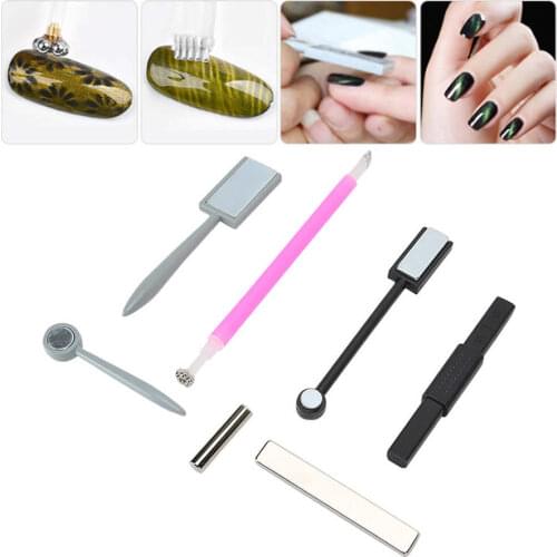 7 sets Cat Eye Magnet Stick Varnish Gel Polish Magnet Sets Multi-Functional Manicure Tool Kit
