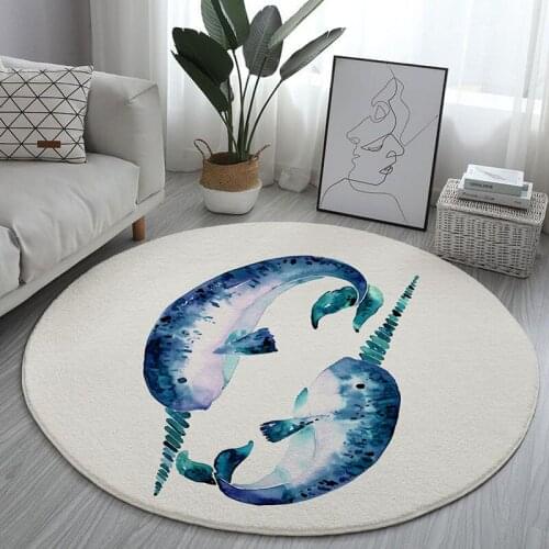 Floor mat bedroom living room non-slip carpet round size floor mat cartoon printing children crawling mat modern living room are