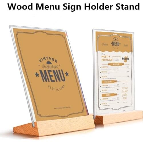 A6 Table Top Acrylic Sign Holder Display Stand Double Sided, Bottom Load, Portrait Style Menu Paper Ad Photo Picture Frame