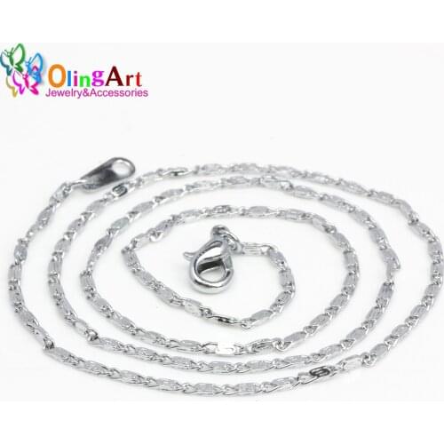 OlingArt Female Fashion 1.5MM 42CM 3pcs/lot Silver-color Clavicle chain hot selling necklaces DIY Women Jewelry making