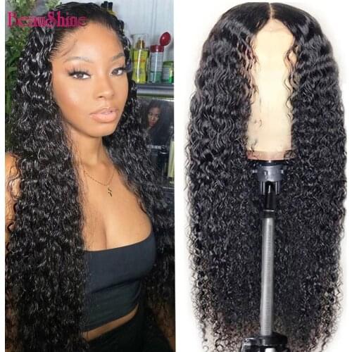 4x4 Water Wave Closure Wigs Brazilian Lace Closure Human Hair Wig For Women Pre Pluck Water Wave Lace Wigs