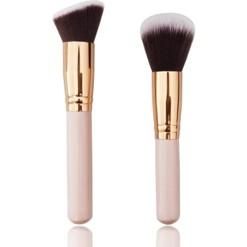 Luxury Champagne Makeup Brushes Flat Top Foundation Brush Large Face Brush Repair brush contour brush for Liquid Cream Powder