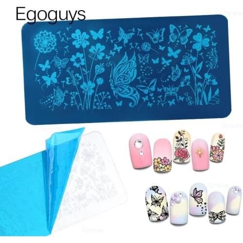 Butterfly Nail Art Printing Stamping Templates Leaf Pictures Print Flower Image Stamp Plates UV Gel Polish Stamper Manicure Tool