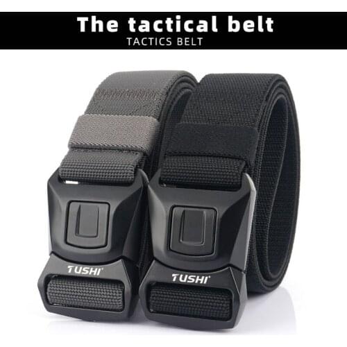 Tactical Belt Leisure Belt Quick Dry Elastic For Fishing Hunting Multi Function Alloy Buckle Male Waistband Quick Release