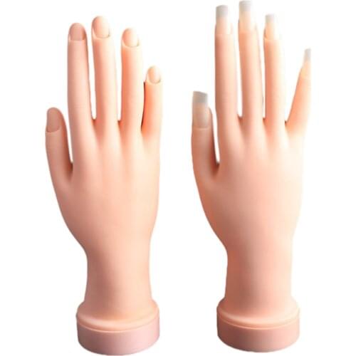 Nail Trainning Practice Hand, Soft Flexible Mannequin Hand Nail Art Trainer Manicure Practice Tool