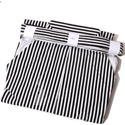 Japanese Kendo high quality COTTON CANVAS Hakama Martial arts trousers Hapkido pants black and white striped Kendo skirt
