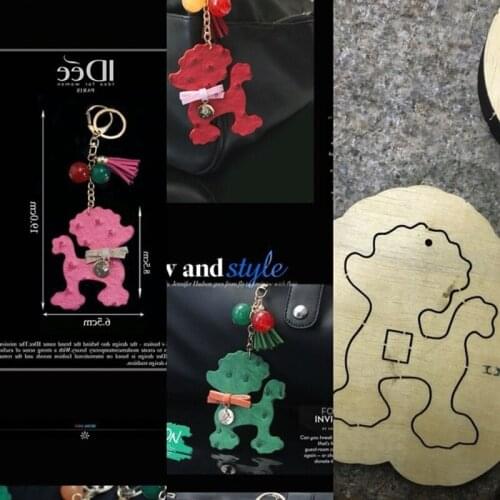 Japan Steel Blade Rule Die Cut Steel Punch Dog Key Ring Cutting Mold Wood Dies for Leather Cutter for Leather Crafts 85x65mm